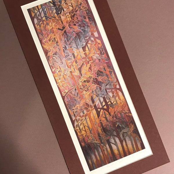 Autumn Whispers Signed Print - Rust Caramel Chocolate Grey Forest Print Art