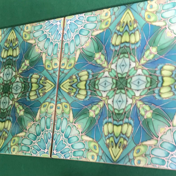 Contemporary Mint Green Butterfly Star Tiles - Beautiful Green Turquoise Tiles - Bohemian Ceramic printed  Tiles