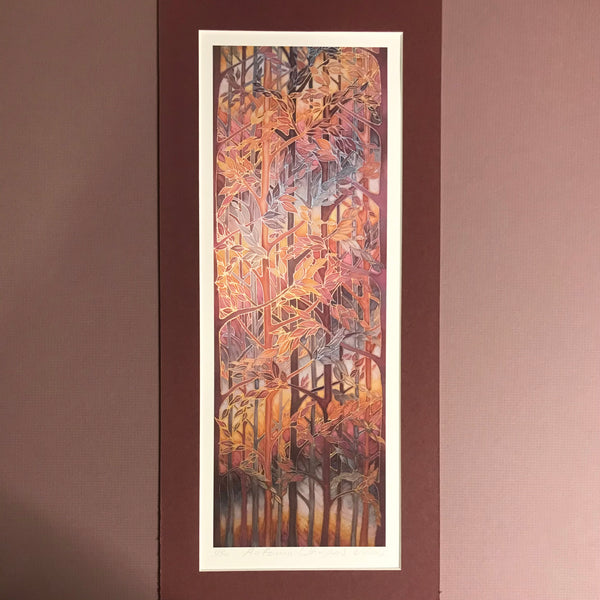 Autumn Whispers Signed Print - Rust Caramel Chocolate Grey Forest Print Art