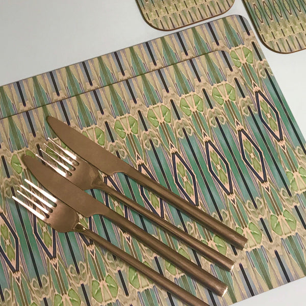 Deco Style duck egg, sage, turquoise Table Mats - green chopping boards