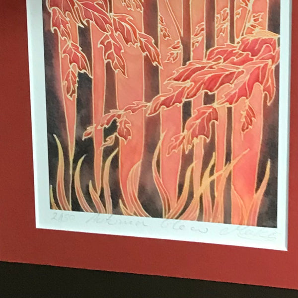 Autumn Glow Signed Print - Burnt Orange Gold Chocolate Forest Print Art