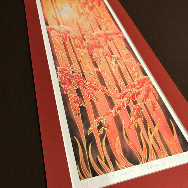 Autumn Glow Signed Print - Burnt Orange Gold Chocolate Forest Print Art