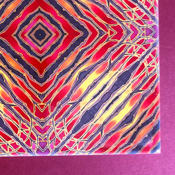 Red Diamond Trees Ceramic Tiles - Sunset coloured Bohemian  Ceramic Printed Tiles