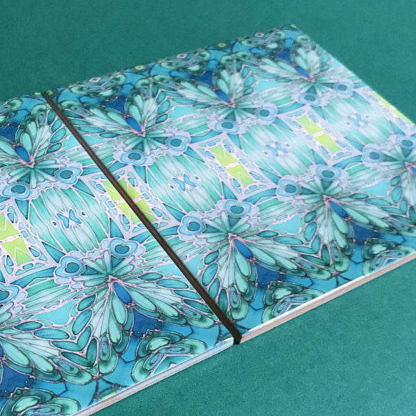 Nouveau Style Mint Green Butterfly Tiles - Beautiful Green Turquoise Tiles - Bohemian Ceramic printed  Tiles