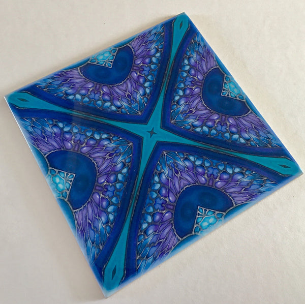 Bohemian Kaleidoscope Mixed Tile Set Blue Green Purple Tiles - Beautiful Tile - Bohemian Tiles