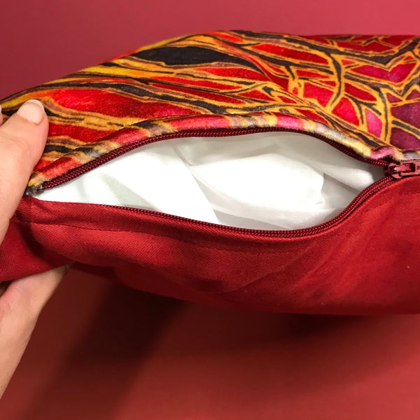 Contemporary Red  velvet Cushions - Reds Yellow Velvet Cushions