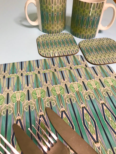 Deco Style duck egg, sage, turquoise Table Mats - green chopping boards