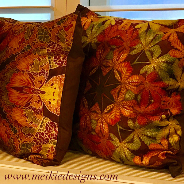 Lush Velvet Leaves Cushion - Green Terracotta Leaves Pillow - Leaves Velvet Cushion
