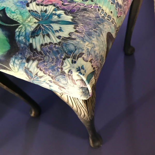 SOLD Luxury velvet dressing table stool - Footstool or Piano Stool- one off Bespoke Upholstery.