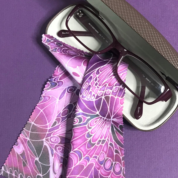 Plum butterfly practical and beautiful screen cleaning cloth for phone, tech pad, computer, plus glasses, sunglasses and camera lenses