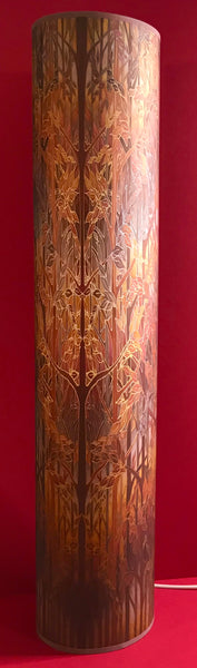 Autumn Whispers Contemporary Floor Lamp  - Welcoming Light Art Lamp - Copper russet grey trees Lamp