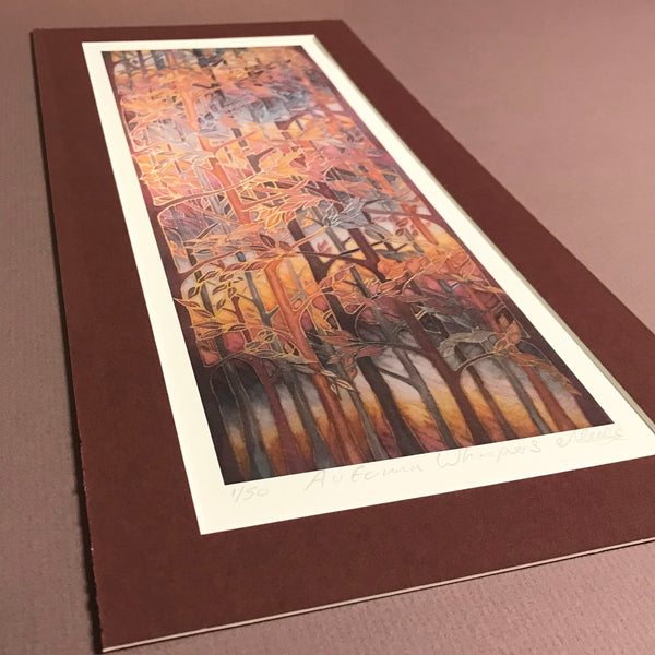 Autumn Whispers Signed Print - Rust Caramel Chocolate Grey Forest Print Art