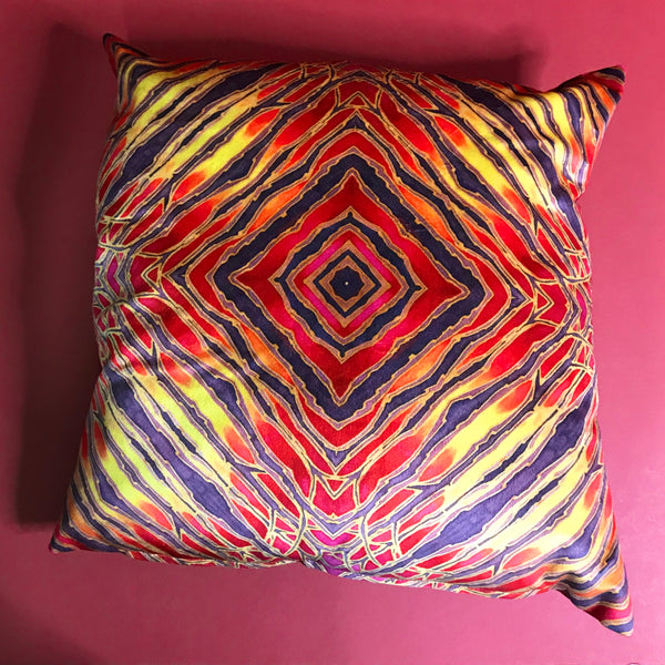 Contemporary Red  velvet Cushions - Reds Yellow Velvet Cushions