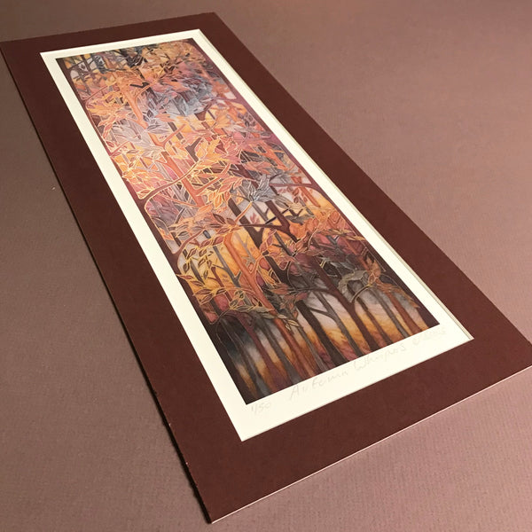 Autumn Whispers Signed Print - Rust Caramel Chocolate Grey Forest Print Art