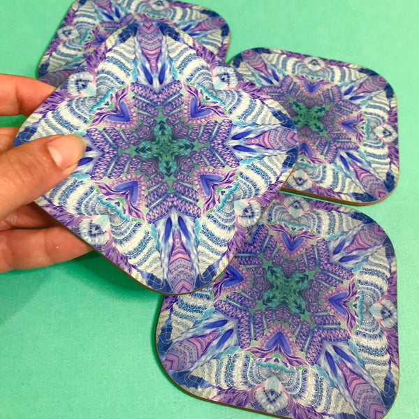 Persian Design Table Mats and Coasters - High Quality Table Mats - Blue Purple Green Tableware