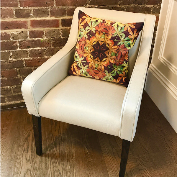 Lush Velvet Leaves Cushion - Green Terracotta Leaves Pillow - Leaves Velvet Cushion