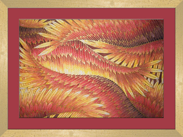 Wings in Flight Contemporary Painting - Hand Painted Silk Wings - Dramatic Original Art