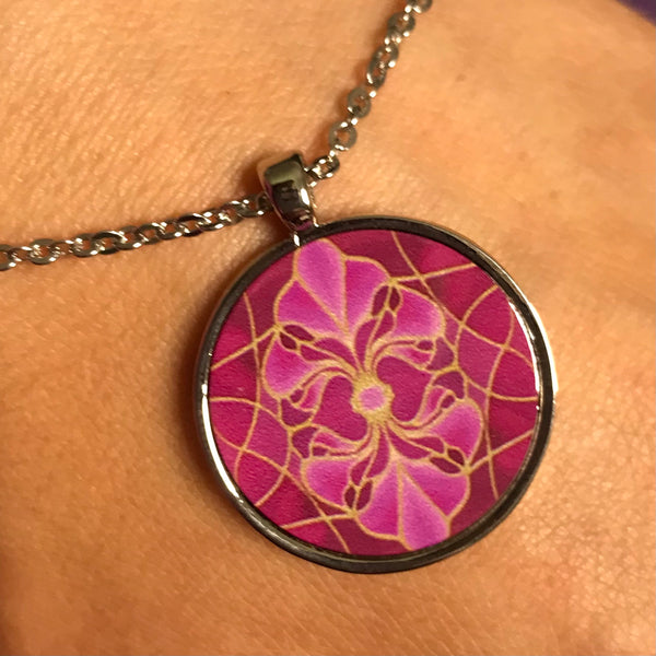 Beautiful Pink Orchid Necklace - Flower Necklace - Affordable gift