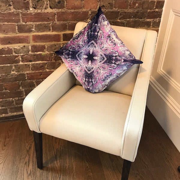 Purple Velvet Butterflies Cushion - Luxury Velvet Fabric - purple grey Butterflies pillow