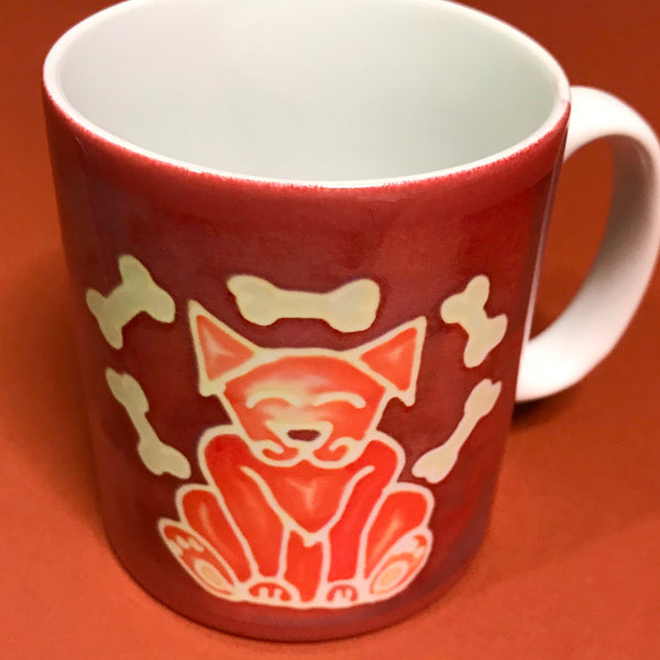 Smiley Dog and his Bones Fun Mug and Coaster box set or mug only - Russet Mug Set - Mug Gift