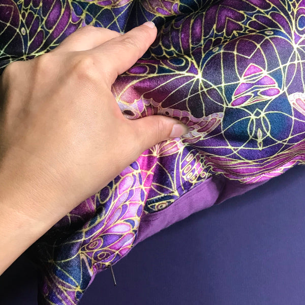 Plum Velvet Butterflies Cushion - Luxury Velvet Fabric - Deep Plum Butterflies pillow