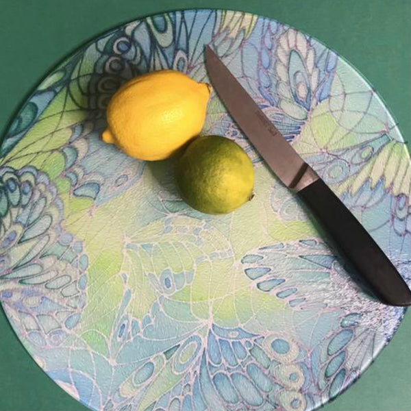 Green Tableware - Lime Green Placemats - Green Coasters - Green Glass Chopping boards - Green Glass Counter Savers - Green Glass Serving Platters - Butterfly Wings  - Green melamine serving tray - Green table mats - Durable hardwearing table mats - Meikie designs Sea Green Table Mats, Place Settings, Coasters, Mugs, Chopping Boards, Trivets, Round Table Mats, Mouse Mats. Emerald Aqua Teal Lime Turquoise. Round Table Mats. rectangular place mats.