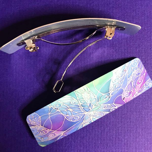 Blue Green Dragonfly Hair Slide