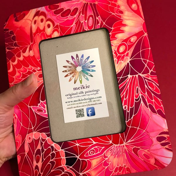 Bright Pink and Red Butterfly Photo Frame