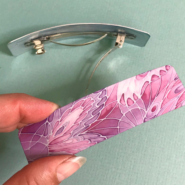 Pink Butterflies hair clip, barette, hairslide, stocking filler, gift for her, gift for woman, gifts for girls, pretty presents.