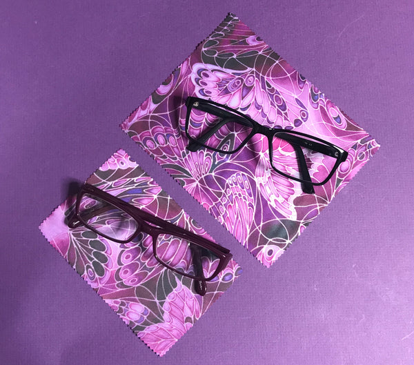 Plum butterfly practical and beautiful screen cleaning cloth for phone, tech pad, computer, plus glasses, sunglasses and camera lenses