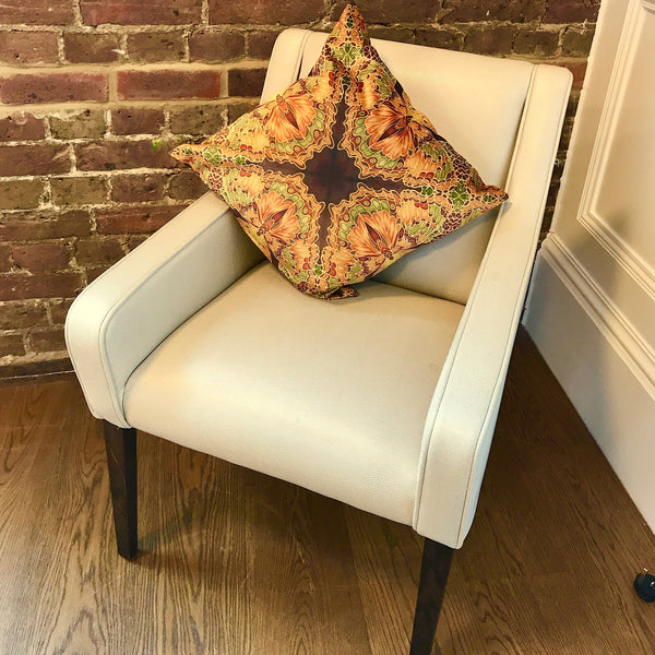 Green Terracotta Velvet Cushion - Luxury Velvet Moth Cushion - Green Rust Butterflies pillow