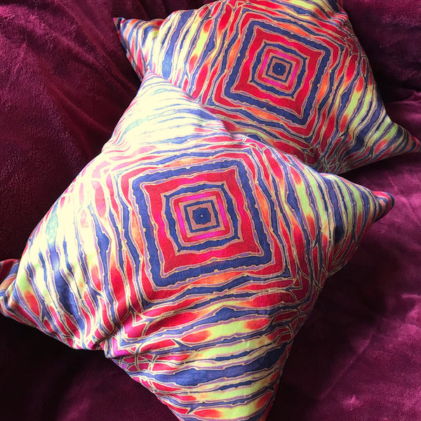 Contemporary Red  velvet Cushions - Reds Yellow Velvet Cushions