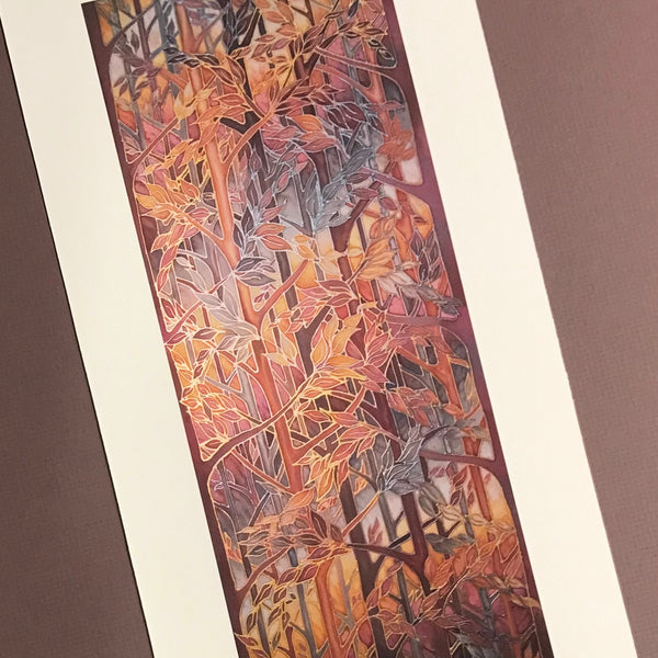 Autumn Whispers Signed Print - Rust Caramel Chocolate Grey Forest Print Art