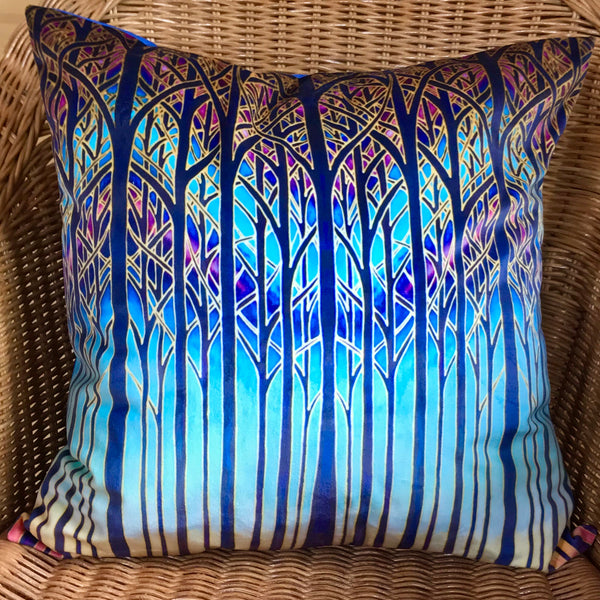 Cathedral Trees Luxury Velvet Cushion - Dramatic Throw Pillow - Luxury Velvet Cushion