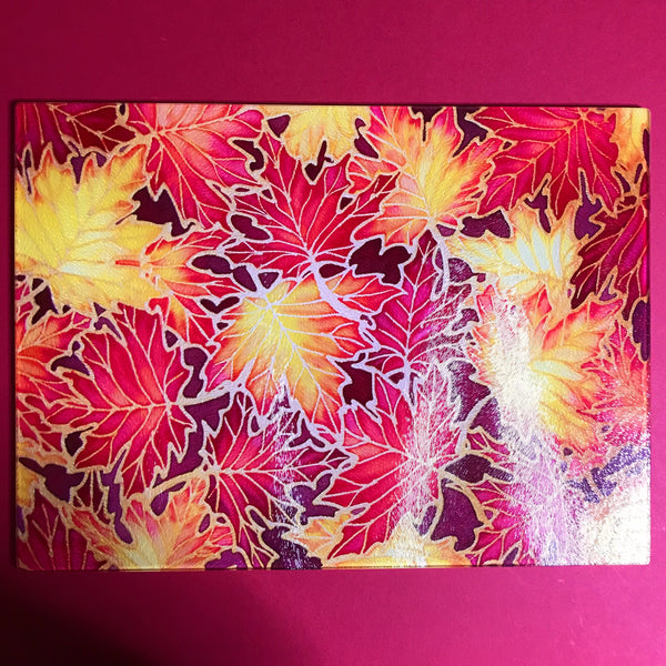 Maple Leaves red glass chopping boards - Placemats & Coasters - red yellow table mats