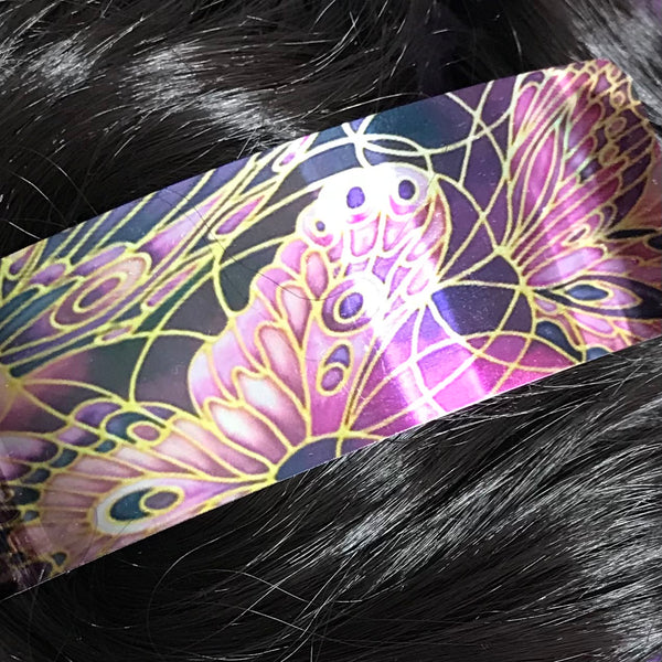 Plum Butterflies Large hair clip, barette, hairslide, stocking filler, gift for her, gift for woman, gifts for girls, pretty presents.