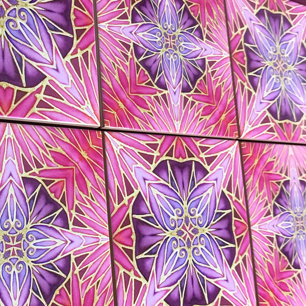 Pink purple star tiles mixed set