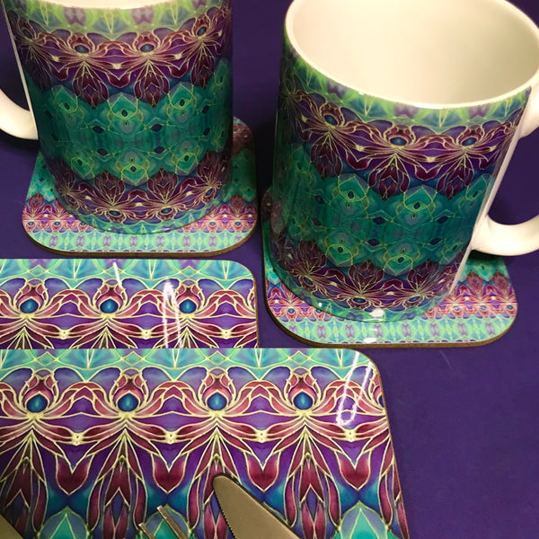 Persian Orchid High Quality Table Mats - Purple Turquoise Green Tableware