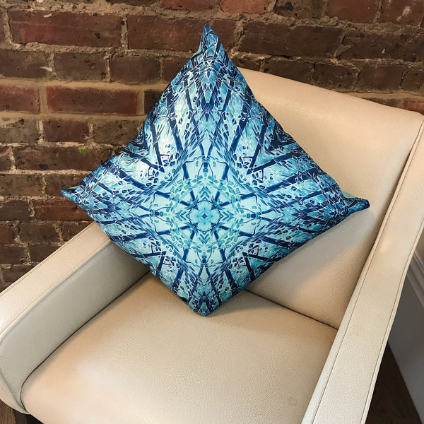Teal Mint Velvet Cushion - Luxury Teal Blue Velvet - Intricate pattern Teal pillow