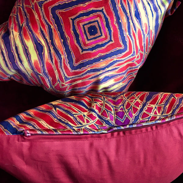Contemporary Red  velvet Cushions - Reds Yellow Velvet Cushions