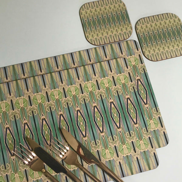 Deco Style duck egg, sage, turquoise Table Mats - green chopping boards