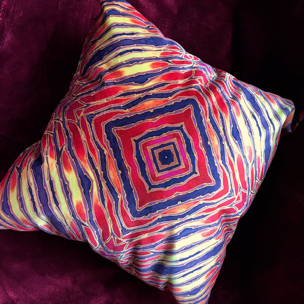 Contemporary Red  velvet Cushions - Reds Yellow Velvet Cushions