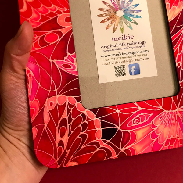 Bright Pink and Red Butterfly Photo Frame