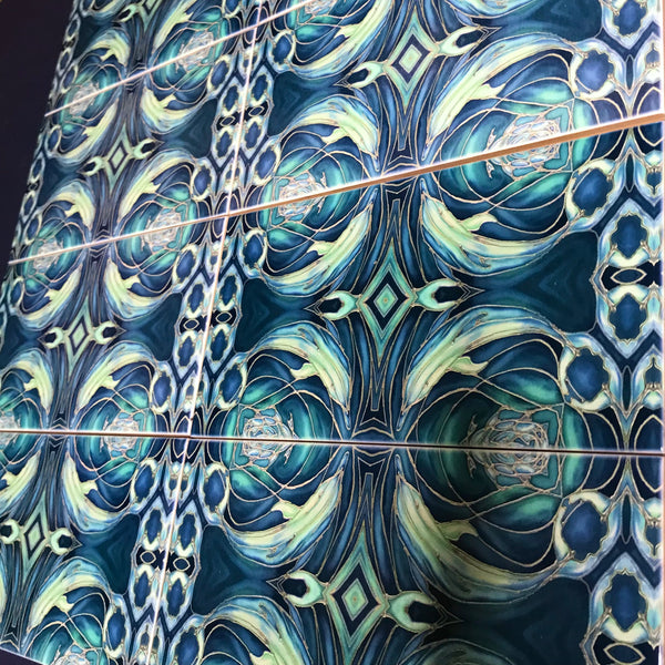 Blue Teal Dolphin Rectangular Tiles -  Ceramic Metro Brick Shaped Hand Printed Bathroom Kitchen Tiles