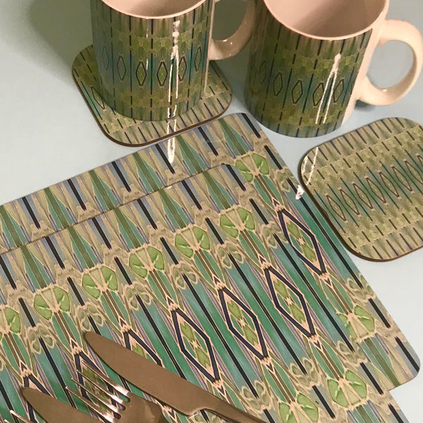 Deco Style duck egg, sage, turquoise Table Mats - green chopping boards