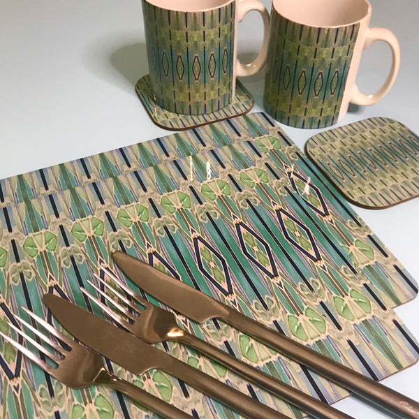 Deco Style duck egg, sage, turquoise Table Mats - green chopping boards