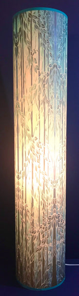 Into the Woods Contemporary Floor Lamp  - Tranquil Light Art Lamp - Blue Turquoise Aqua trees Lamp