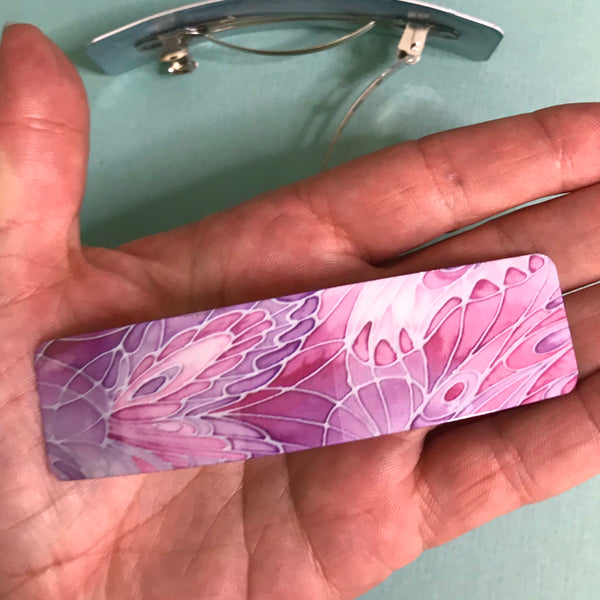 Pink Butterflies hair clip, barette, hairslide, stocking filler, gift for her, gift for woman, gifts for girls, pretty presents.