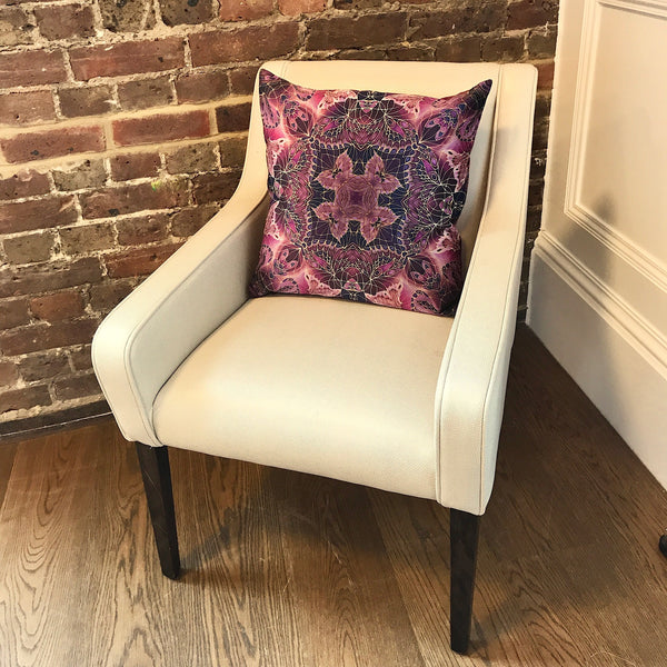 Plum Velvet Butterflies Cushion - Luxury Velvet Fabric - Deep Plum Butterflies pillow