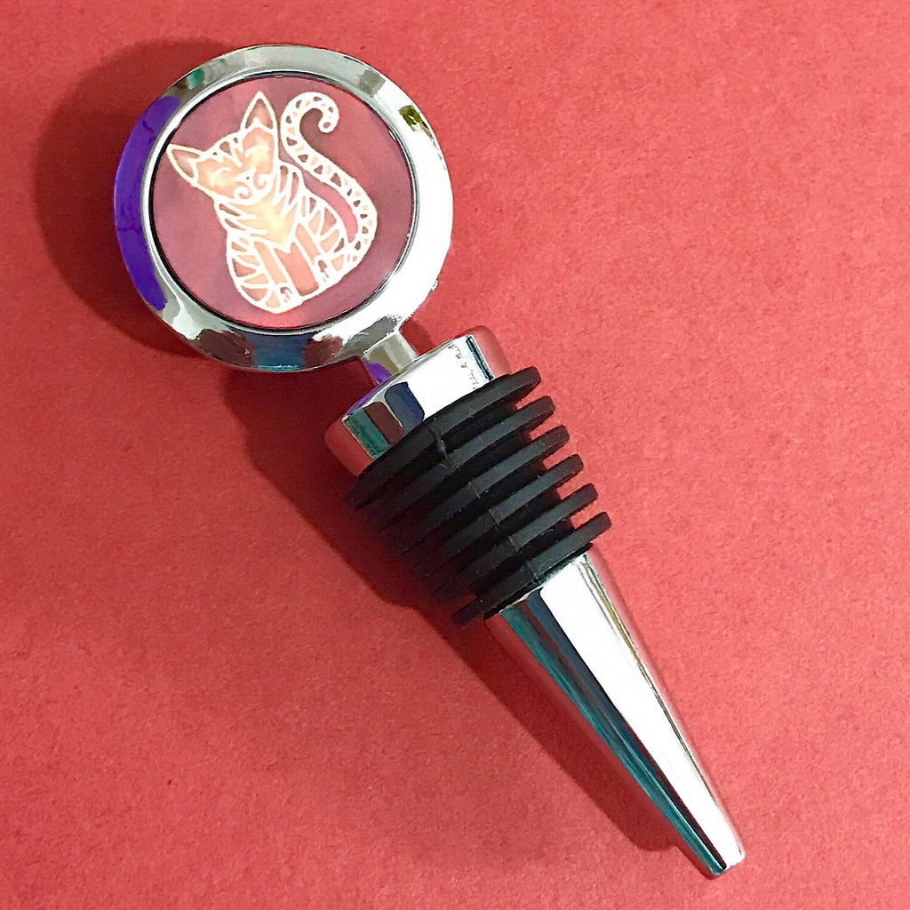 Tabby Cat Bottle Bung - Cute Cat gift - Stripey Cat Bottle Stopper